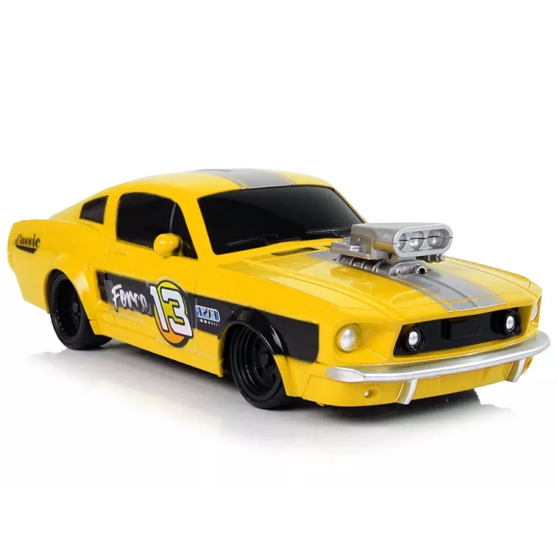 LEAN TOYS Kaukosäädettävä urheiluauto Classic 1:20 keltainen ohjain