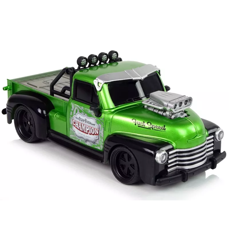 LEAN TOYS Kaukosäädettävä 1:18 vihreä lava-auto