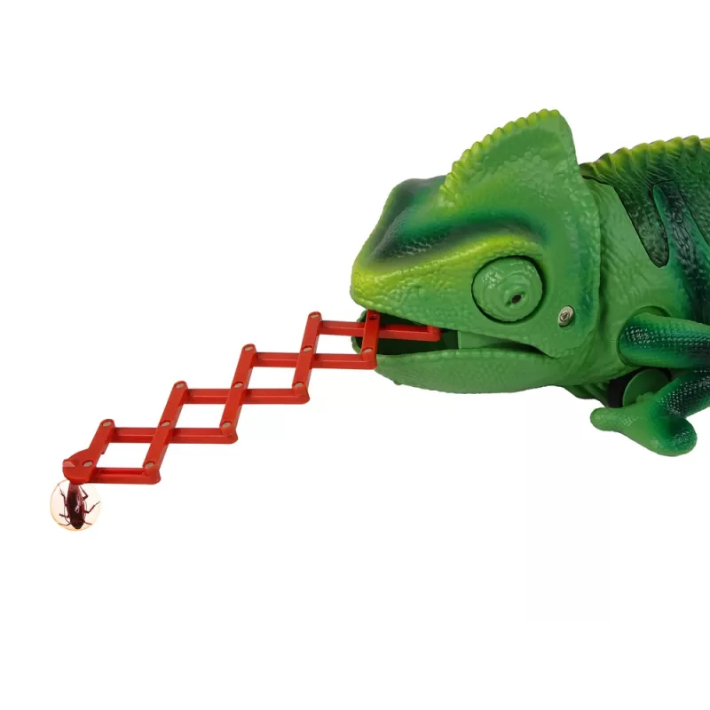 LEAN TOYS kauko-ohjattava kameleontti vihreä valo 28 cm