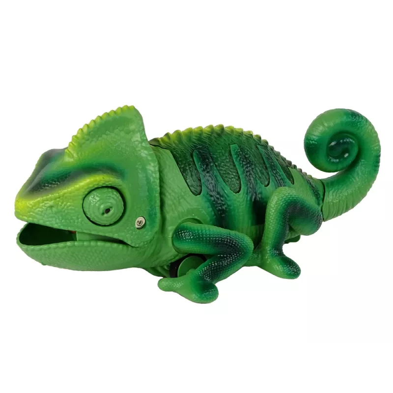 LEAN TOYS kauko-ohjattava kameleontti vihreä valo 28 cm