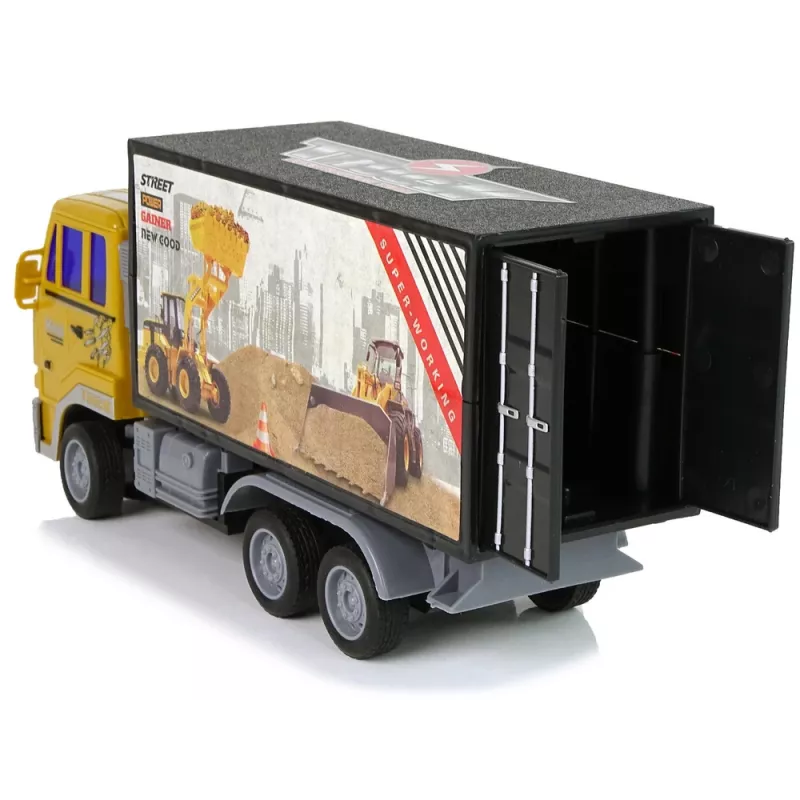 LEAN TOYS kauko-ohjattava rakennustyömaan kuorma-auto 1:24 keltainen