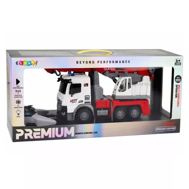 LEAN TOYS kauko-ohjattava ambulanssi RC liikkuva kääntokurki 1:14