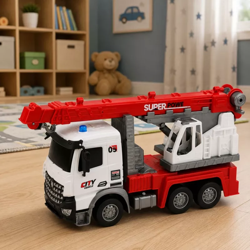 LEAN TOYS kauko-ohjattava ambulanssi RC liikkuva kääntokurki 1:14