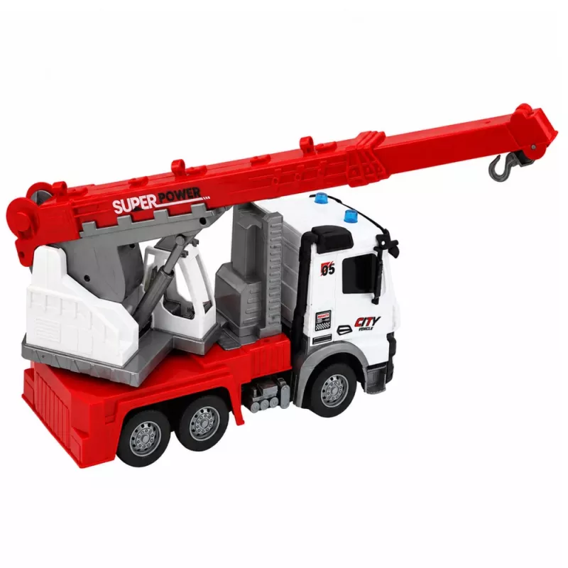 LEAN TOYS kauko-ohjattava ambulanssi RC liikkuva kääntokurki 1:14