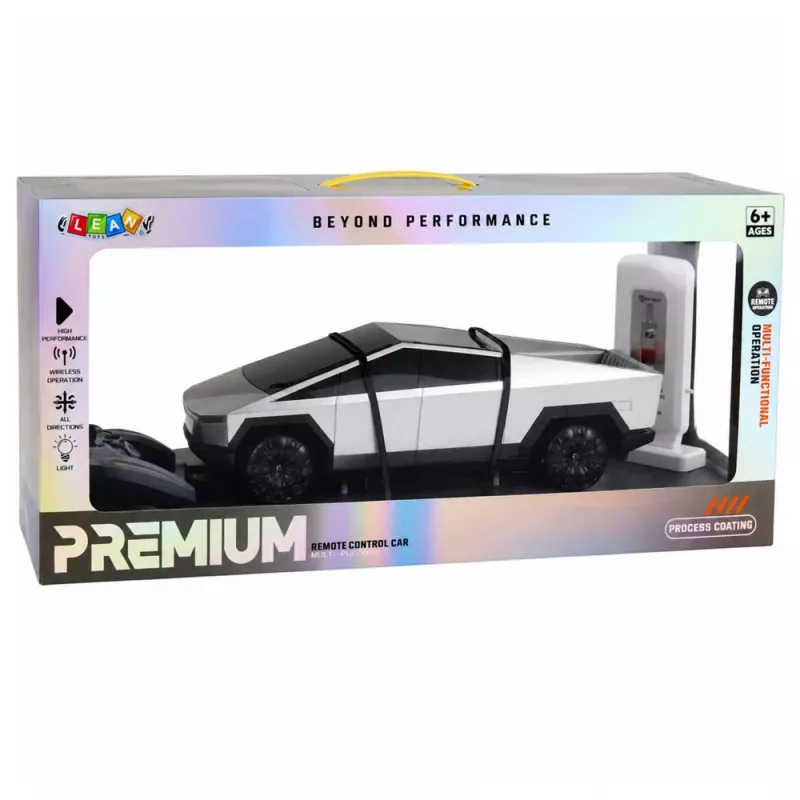 LEAN TOYS kauko-ohjattava sähköinen pickup-rekka 1:12 latausasemalla