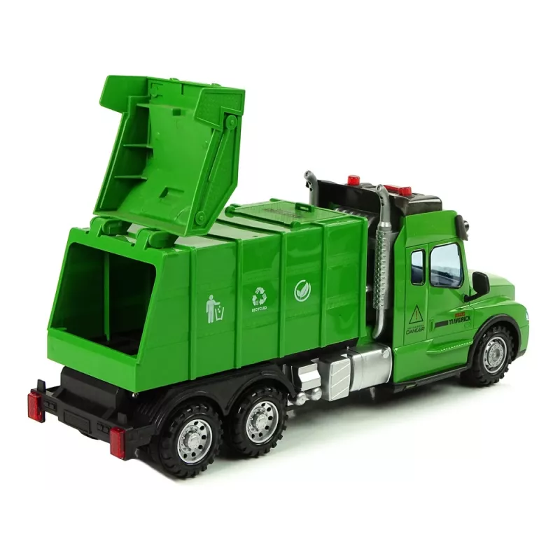 LEAN TOYS jäteauto Pilot kauko-ohjattava 2.4G valot äänet vihreä