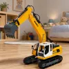 LEAN TOYS kauko-ohjattava RC Crawler kaivinkone valolla ja äänellä keltainen 1:16
