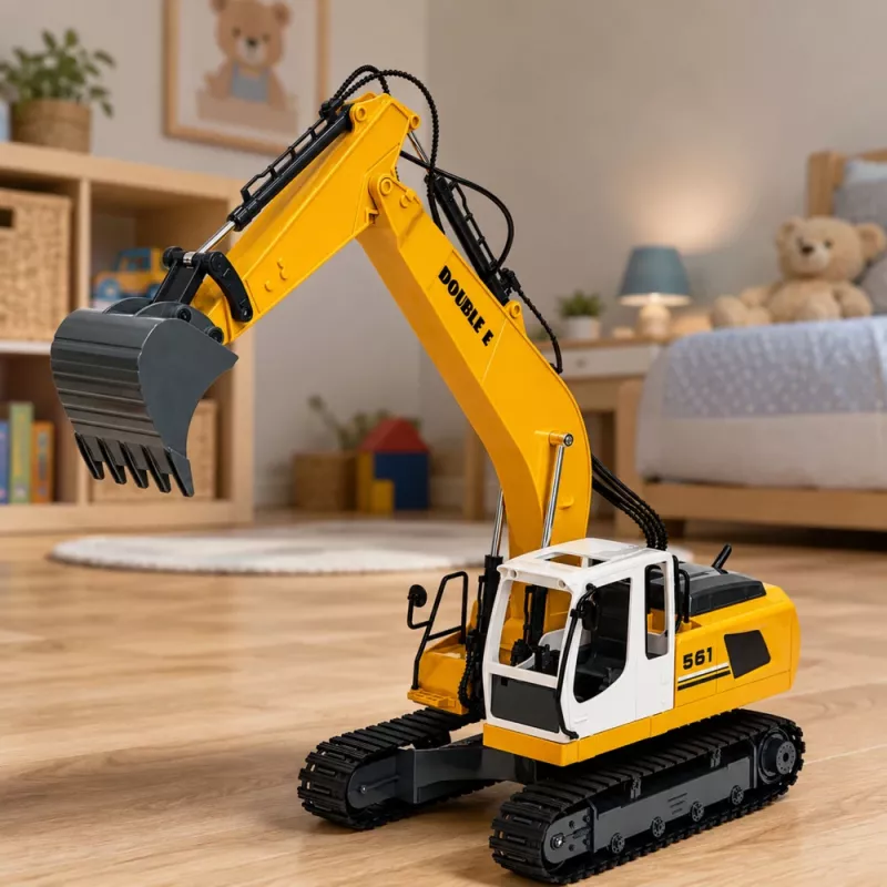 LEAN TOYS kauko-ohjattava RC Crawler kaivinkone valolla ja äänellä keltainen 1:16