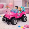 LEAN TOYS kauko-ohjattava off-road-auto nuken kanssa pinkki 1:16