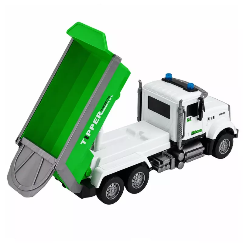 LEAN TOYS kauko-ohjattava RC-kippiauto liikkuvalla lavalla vihreä 1:14
