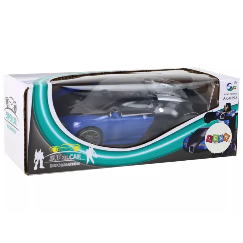 LEAN TOYS robottiauto 2in1 Bugatti sininen valotehosteet