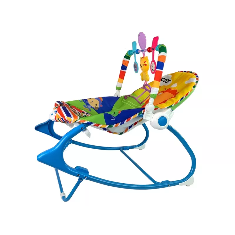 LEAN TOYS kiikkutuoli 2in1 sininen tiikeri äänet värinä