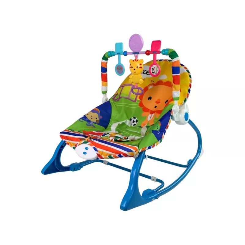 LEAN TOYS kiikkutuoli 2in1 sininen tiikeri äänet värinä