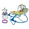 LEAN TOYS kiikkutuoli 2in1 sininen seepra äänet värinä