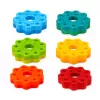 LEAN TOYS pyörivä pyramiditorni lajittelulelu sateenkaari palapeli 36cm 6 osaa