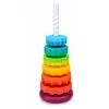 LEAN TOYS pyörivä pyramiditorni lajittelulelu sateenkaari palapeli 36cm 6 osaa