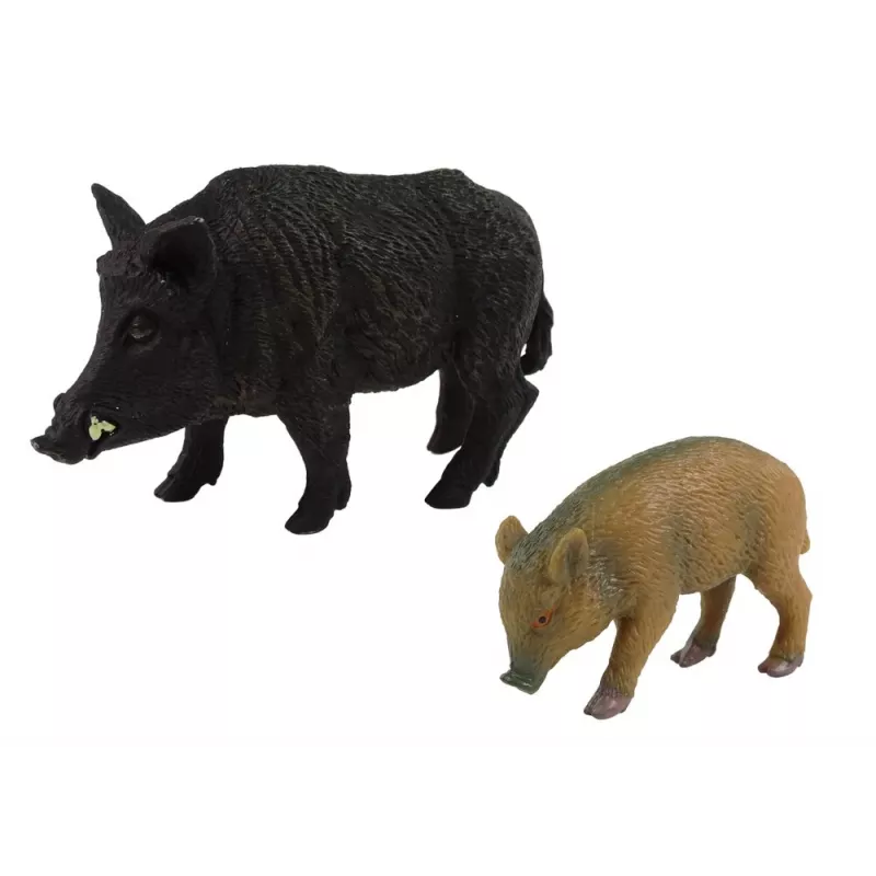LEAN TOYS 2 villisikaa ja pikkupossu -figuurisarja metsäeläimet