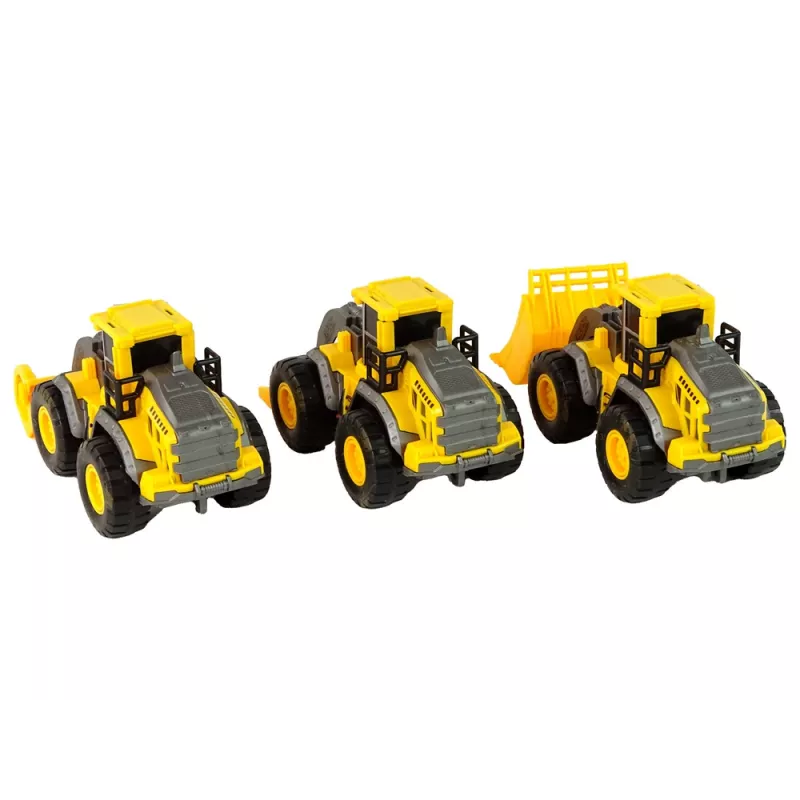 LEAN TOYS rakennusajoneuvosarja 3 keltaista mallia