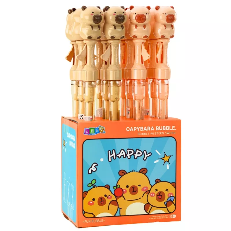 LEAN TOYS saippuakuplat iso vedettävä sauva kapybara 49,5 cm 100 ml