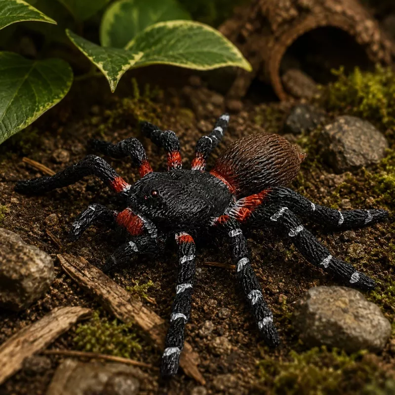 LEAN TOYS hämähäkki tarantula kumihahmo venyvä realistinen musta 10 cm
