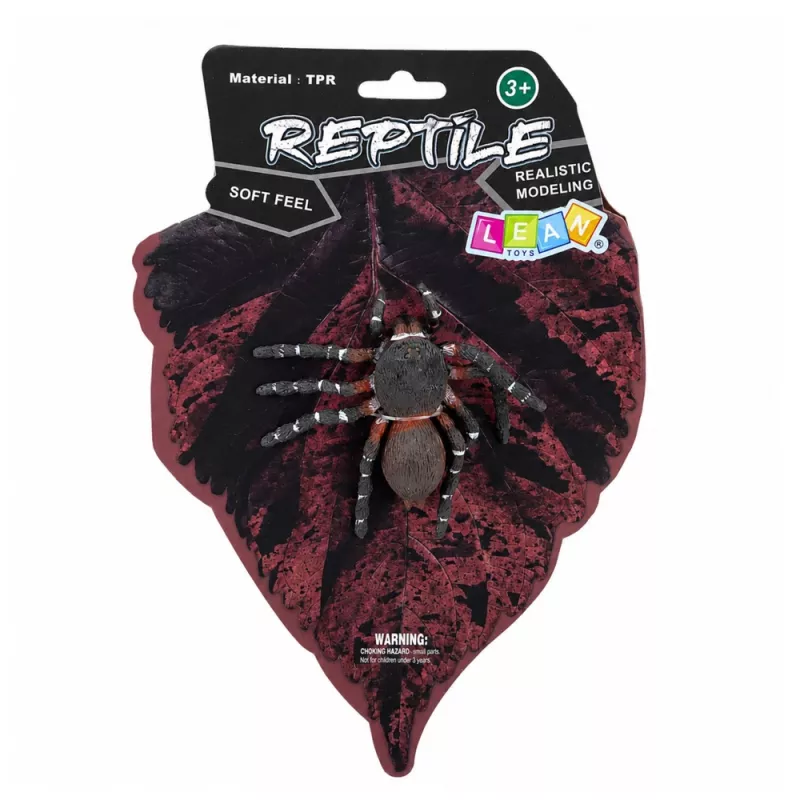 LEAN TOYS hämähäkki tarantula kumihahmo venyvä realistinen musta 10 cm
