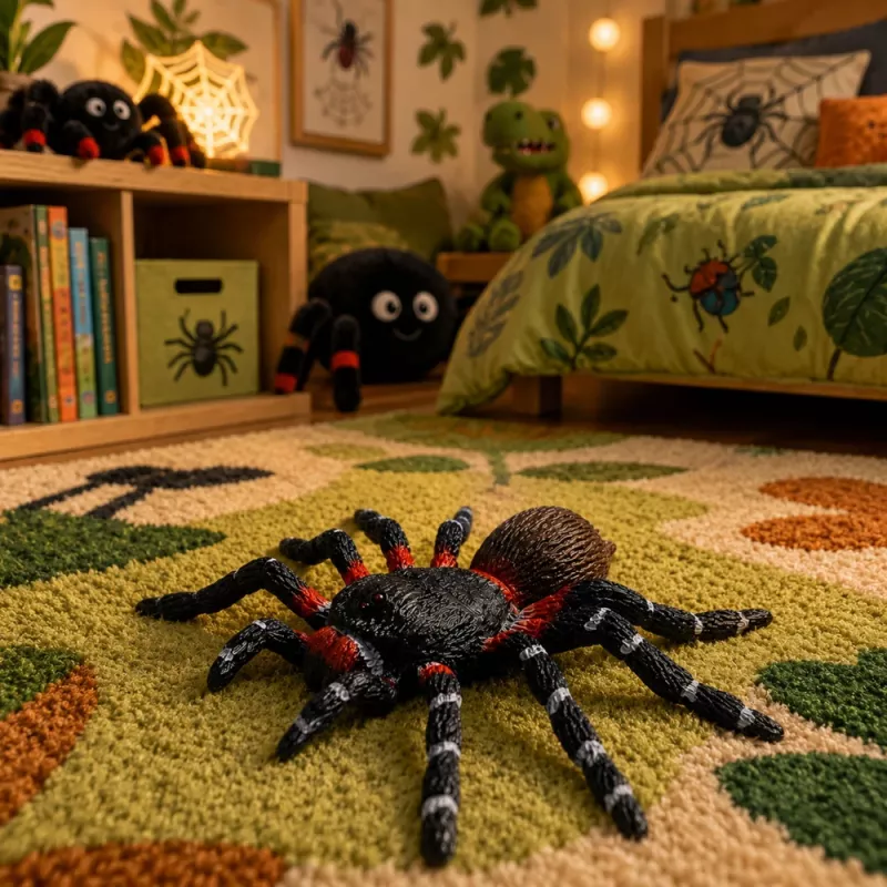 LEAN TOYS hämähäkki tarantula kumihahmo venyvä realistinen musta 10 cm