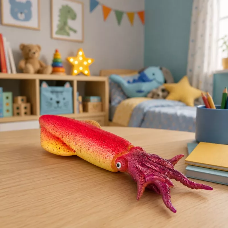LEAN TOYS mustekala kumihahmo venyvä realistinen merieläin 14 cm