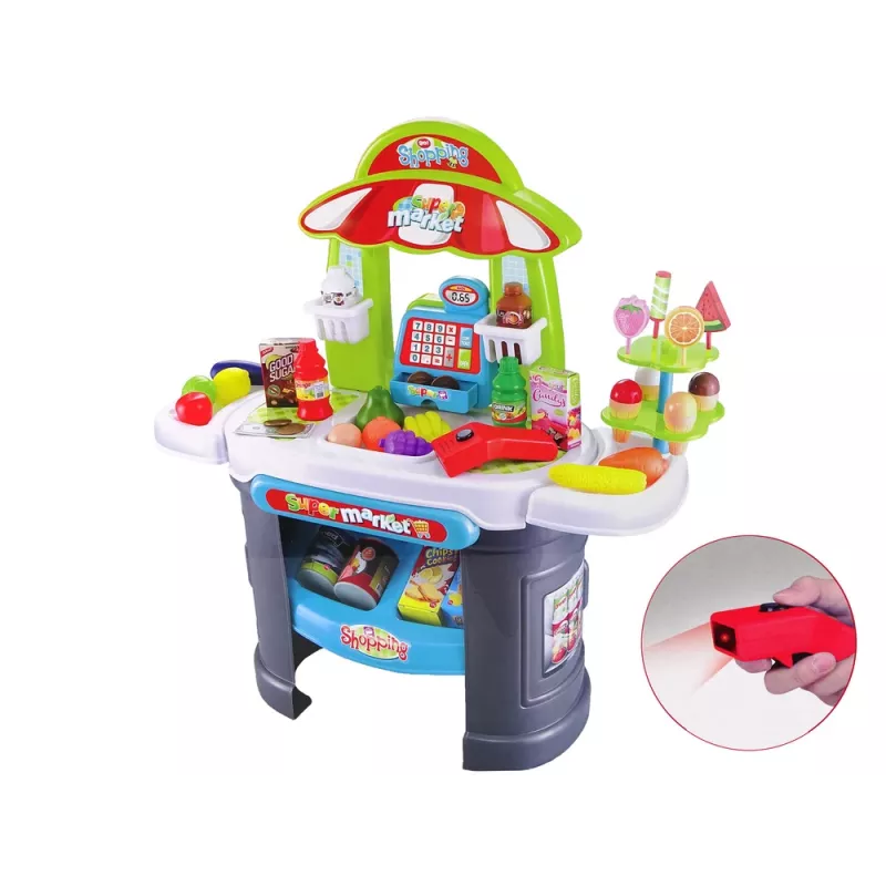 LEAN TOYS Supermarket-sarja skannerilla lapsille