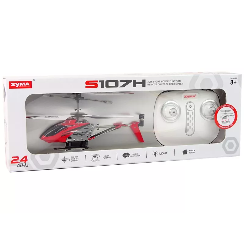 LEAN TOYS SYMA S107H 2.4G RC-helikopteri punainen