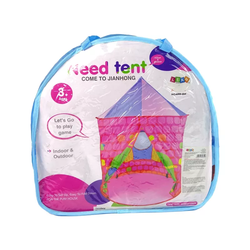 LEAN TOYS telttalinna prinsessalinna pohja lapsille vaaleanpunainen
