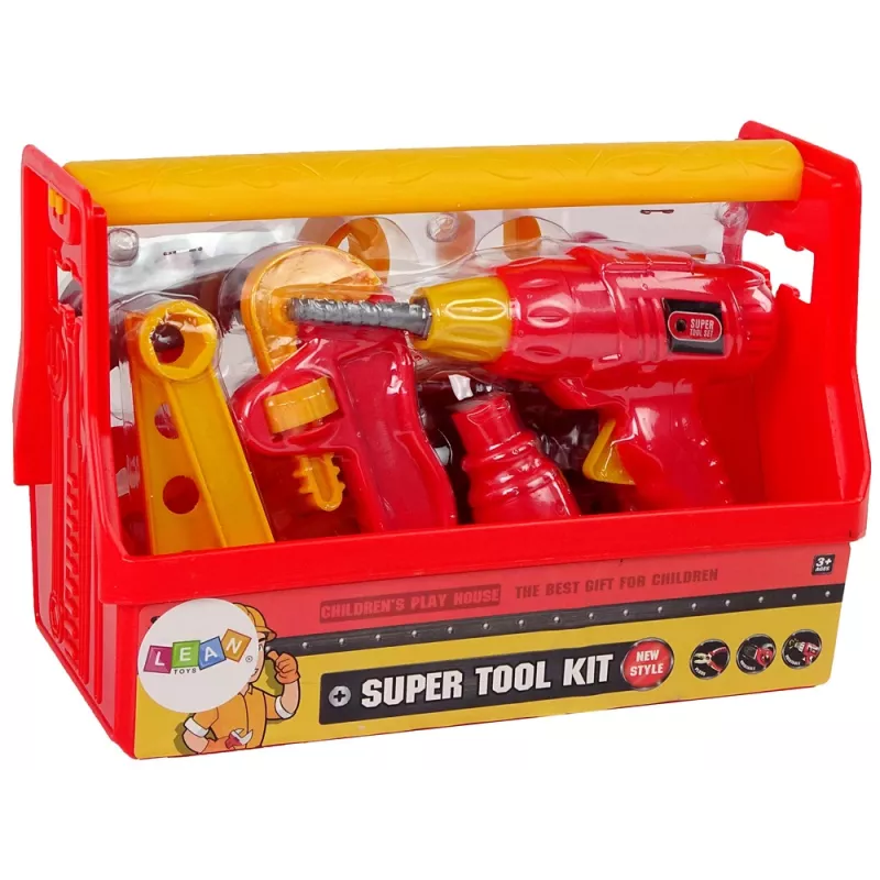 LEAN TOYS Työkalulaatikko vasara pihdit punainen