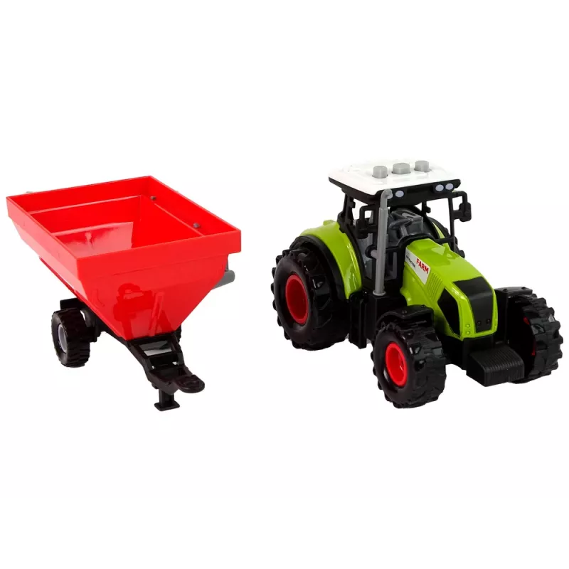 LEAN TOYS traktori maatila irrotettava viljaperävaunu ääni vihreä