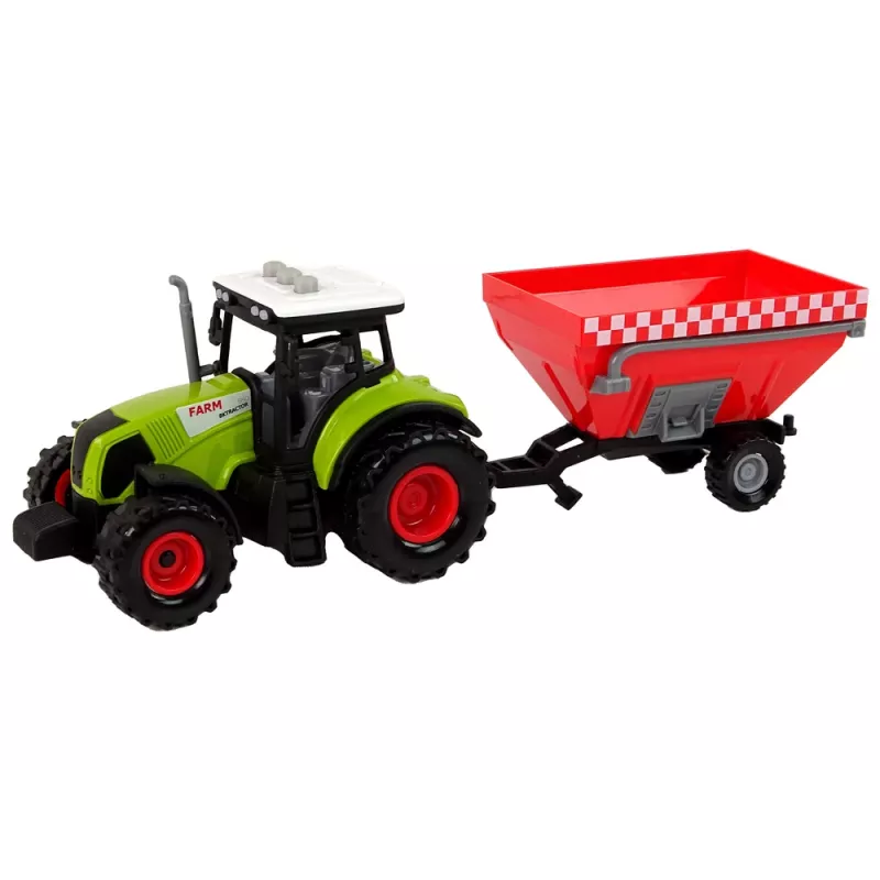 LEAN TOYS traktori maatila irrotettava viljaperävaunu ääni vihreä