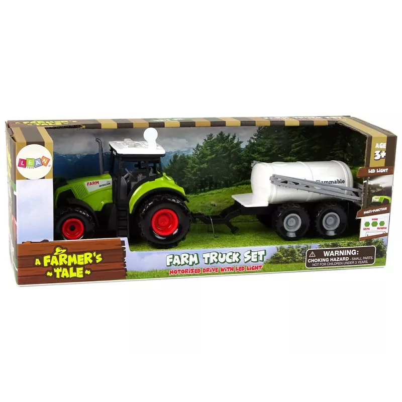 LEAN TOYS traktori lapsille perävaunulla maatila-auto