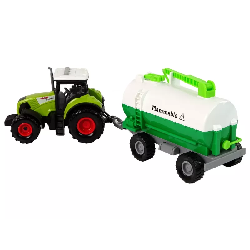 LEAN TOYS traktori lapsille perävaunulla säiliöauto maatila