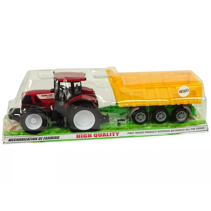 LEAN TOYS traktori punainen kippitraktori keltainen traktori 50 cm