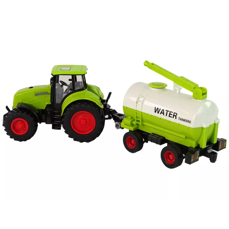 LEAN TOYS traktori isolla perävaunulla Green Farm