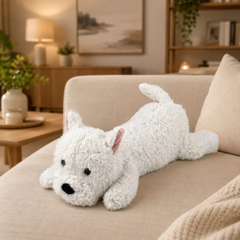 LEAN TOYS West Highland White Terrier pehmokoira pehmolelu, valkoinen, 40 cm