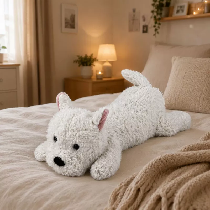 LEAN TOYS West Highland White Terrier pehmokoira pehmolelu, valkoinen, 40 cm