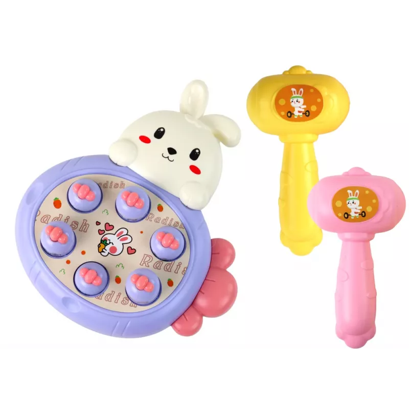 LEAN TOYS Whac-A-Mole violetti arcade porkkana-murskaus jänispeli