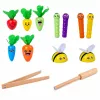 LEAN TOYS puinen porkkana-kastemato-tanko-magneettipeli