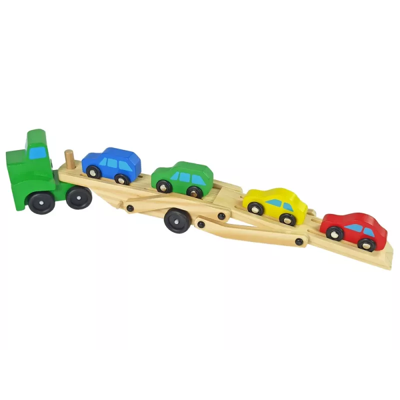 LEAN TOYS puinen kuorma-auto vihreä rakennuspalikoilla