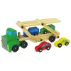 LEAN TOYS puinen kuorma-auto vihreä rakennuspalikoilla