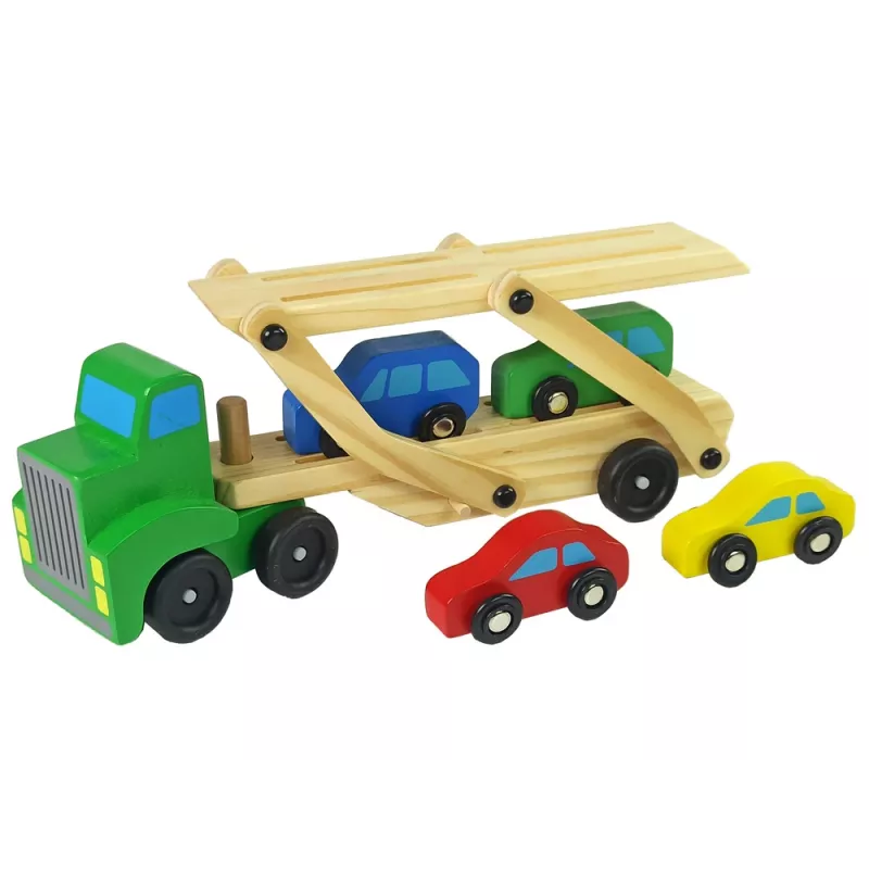 LEAN TOYS puinen kuorma-auto vihreä rakennuspalikoilla