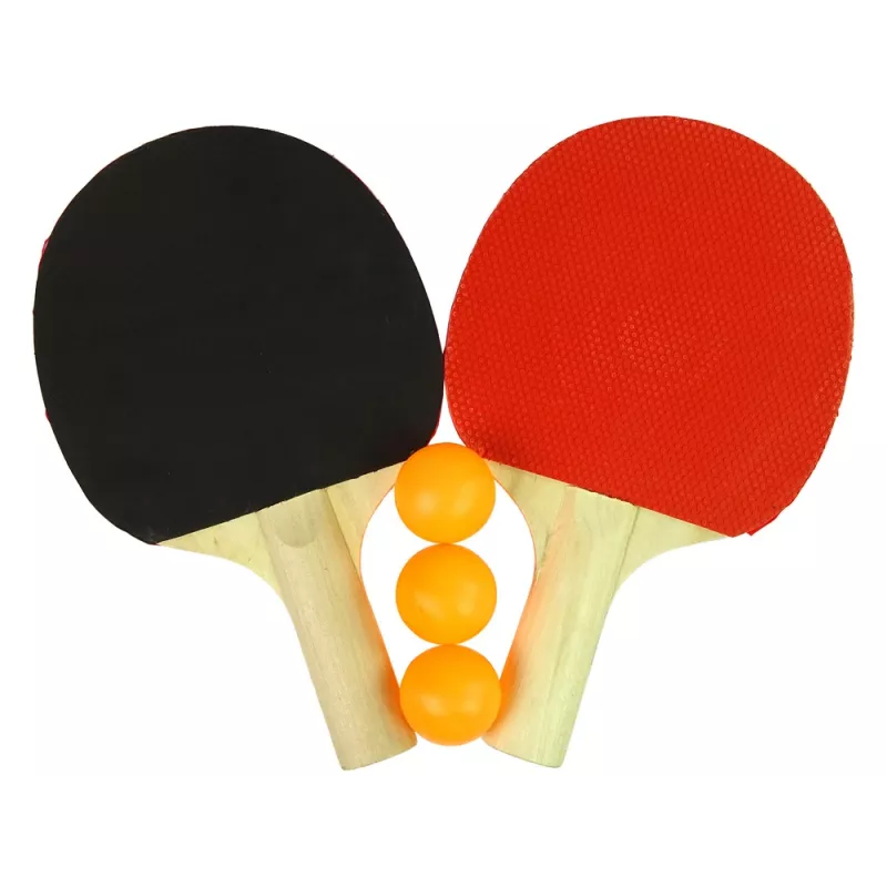 LEAN TOYS Puinen pingismaila 3 pallolla ja laukulla