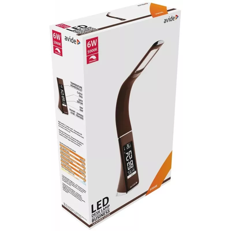 Avide LED-työpöytävalaisin Business Calendar ruskea 6W