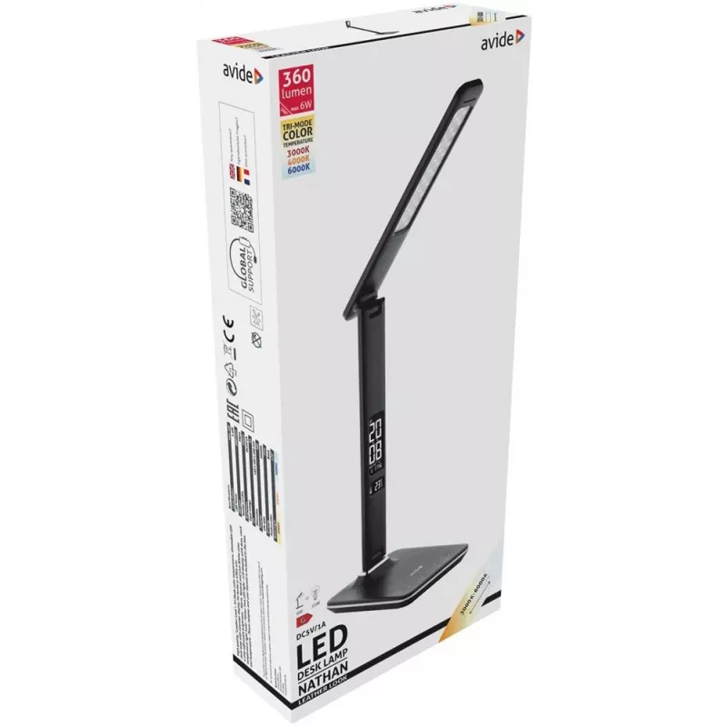 Avide LED-työpöytävalaisin toimisto kalenteri musta 6W 350lm