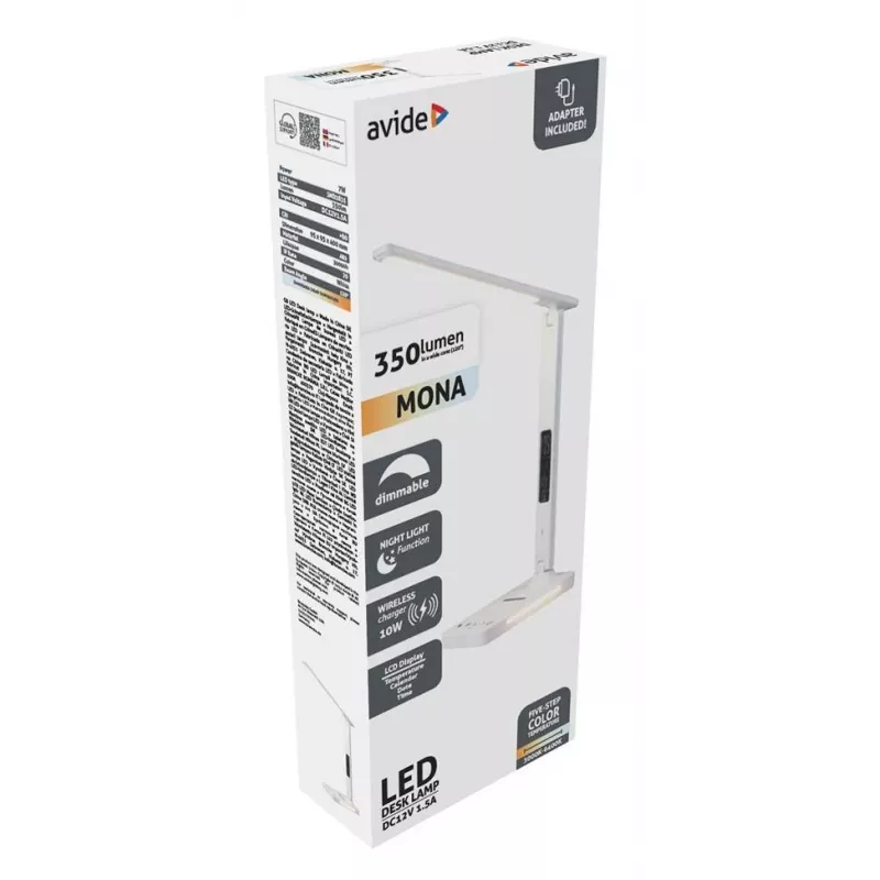 Avide LED-työpöytävalaisin puhelimen laturilla 7W 350lm
