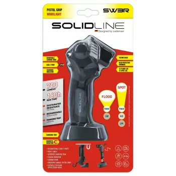Ledlenser SW3R COB LED-taskulamppu magneettijalalla, 320 lm, USB-C ladattava, IP54, 180° kääntyvä pää, vyöklipsi, musta