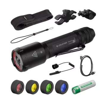 Ledlenser TAC6R Black metsästyssetti kovakotelolla